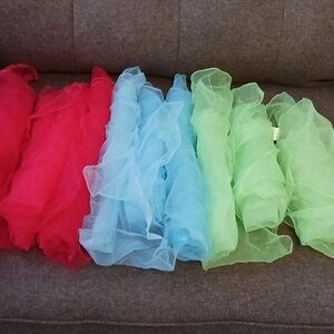 Dancing scarfs 24" play nylon red blue green set of 10